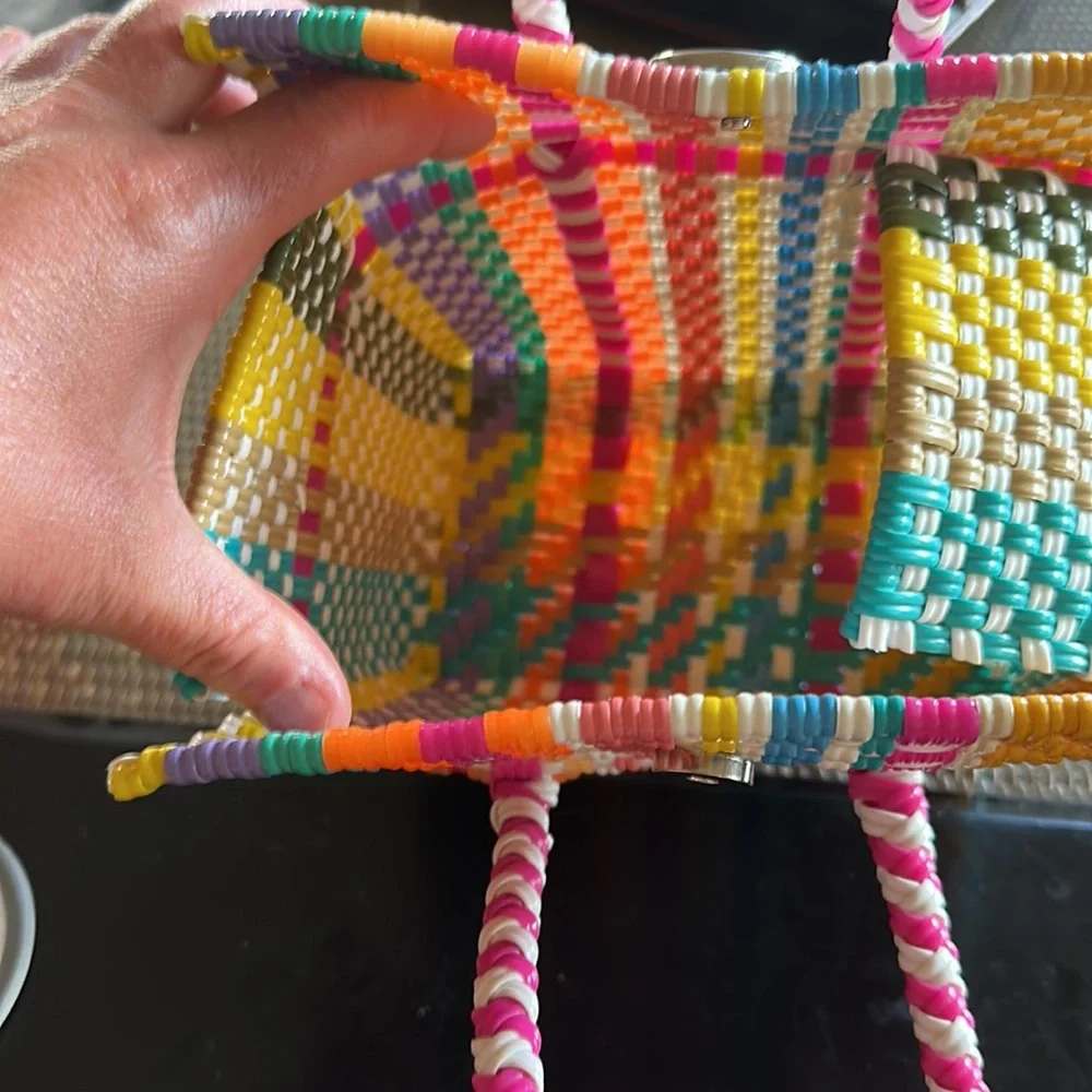 Multicolored plastic basket purse from Cabo. Never used - Picture 2 of 2